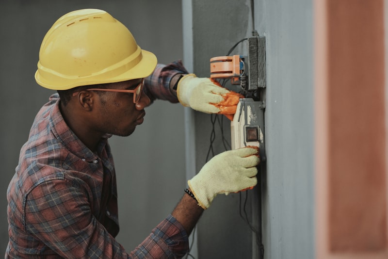 Craftsperson reviewing a home improvement detail